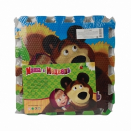 КОВРИК-ПАЗЛ "ИГРАЕМ ВМЕСТЕ" "МАША И МЕДВЕДЬ" 8 СЕГМЕНТОВ, КАЖДЫЙ 29,5*29,5 СМ В ПАК.