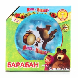 БАРАБАН "ИГРАЕМ ВМЕСТЕ" "МАША И МЕДВЕДЬ" СО СВЕТОМ 0010