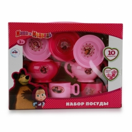 НАБОР ПОСУДЫ "ИГРАЕМ ВМЕСТЕ" "МАША И МЕДВЕДЬ" В РУСС. КОР. 22,5*30*8 СМ