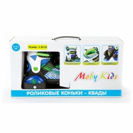 Роликовые коньки-квады Moby kids, р. 30-33, син.