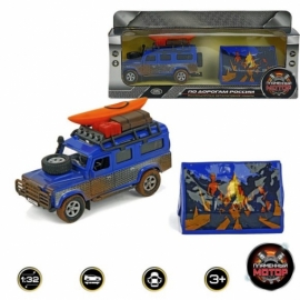 Машина мет. ин. 1:34 Land Rover Путешествие вокруг света, откр.двери, 15 см, (24см)