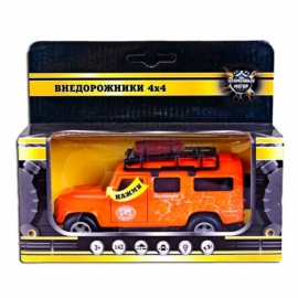 Машина мет. ин. 1:34 Landrover Defender Экспедиция, свет, звук, откр.двери, 15 см